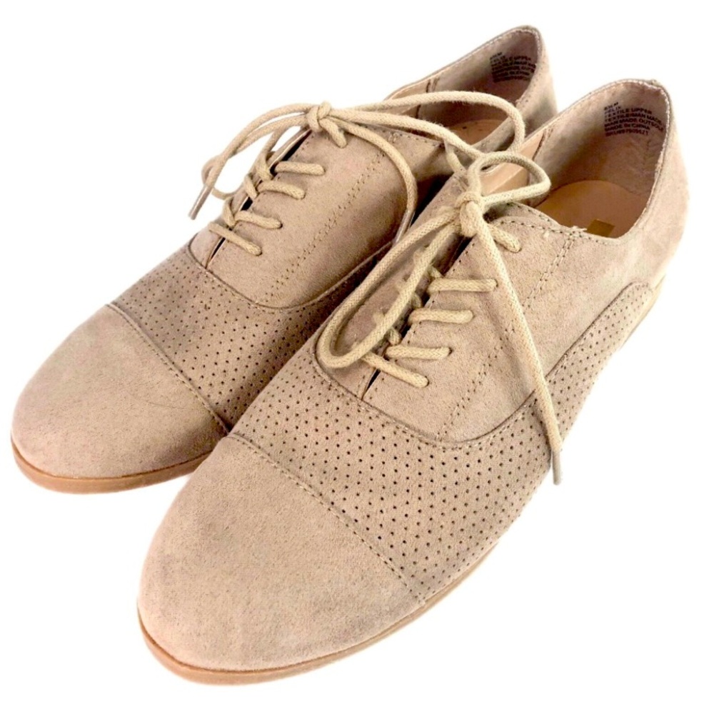 Express Women’s Tan Suede Oxford Loafers | Lace-Up Flats | Size 9